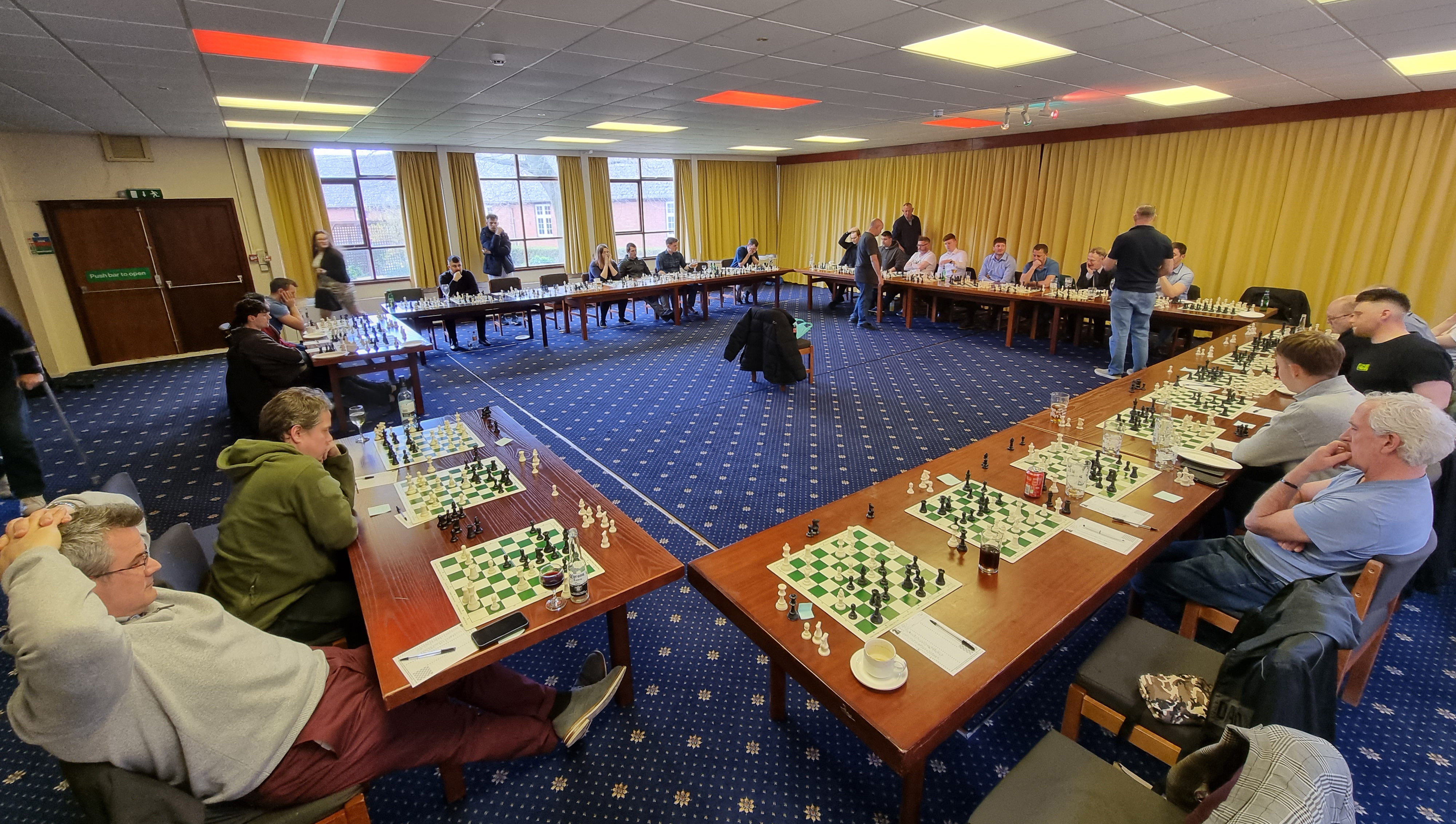 Chess Grandmaster Keith Arkell playing simultaneous matches at the Armed Forces Chess Championships